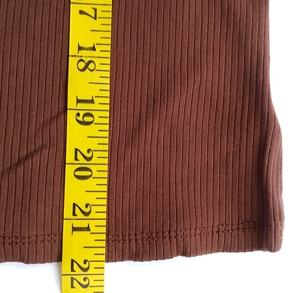 No Boundaries Peek A Boo Ribbed Look Top Junior XL (15-17) Brown - Picture 11 of 11